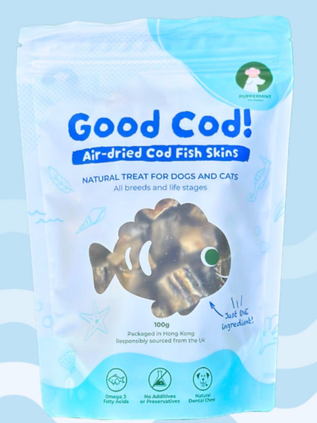 Puppermint | Good Cod! 風乾鱈魚魚皮小食 100g - RUFF & FETCH
