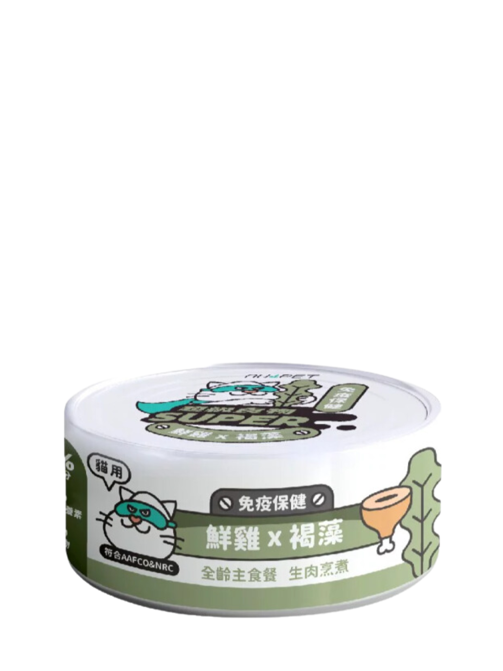 Nu4Pet 陪心寵糧 | Super 小白主食貓罐 鮮雞x褐藻80g