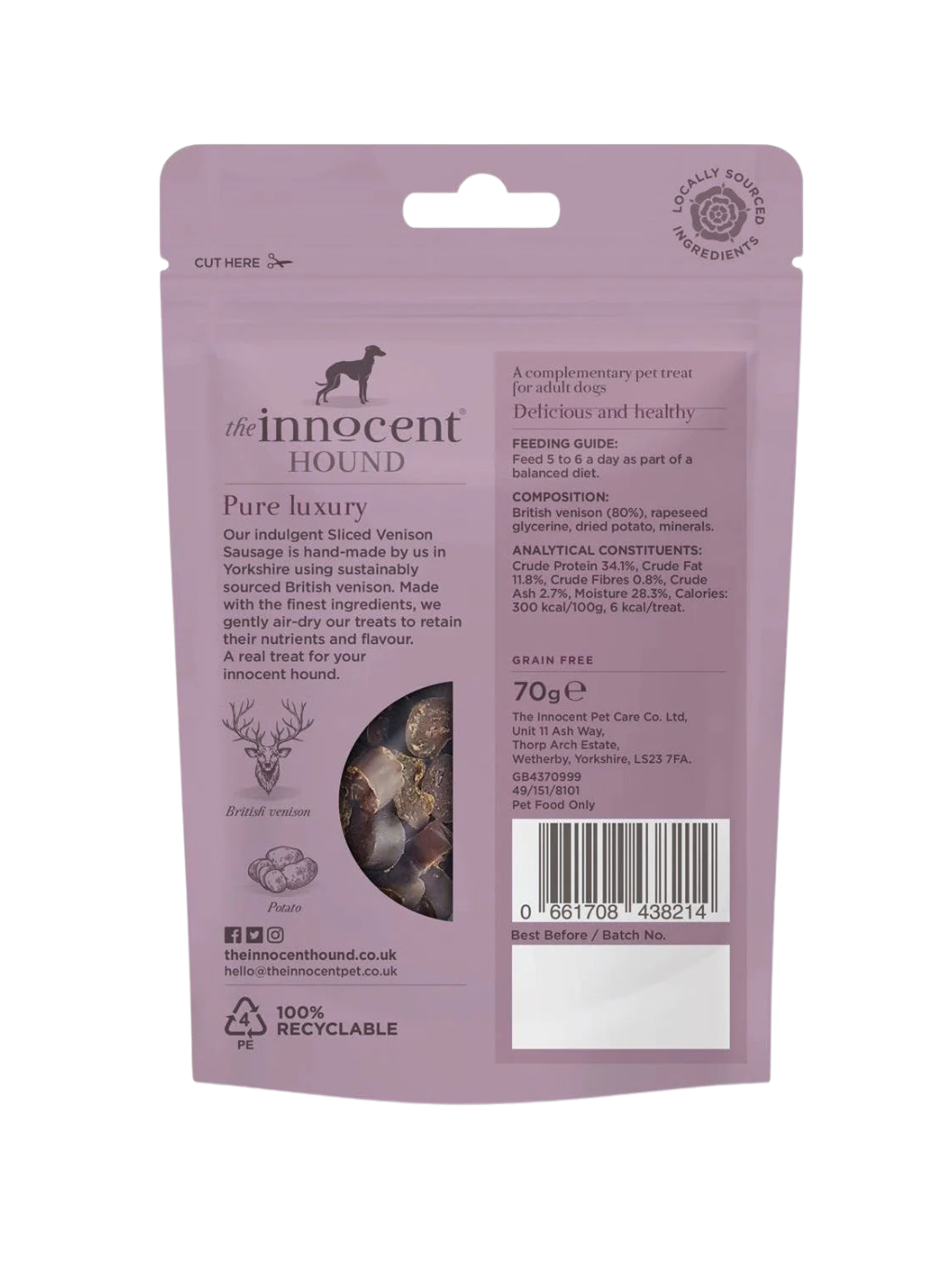 The Innocent Hound | 切片鹿肉香腸 狗狗風乾小食