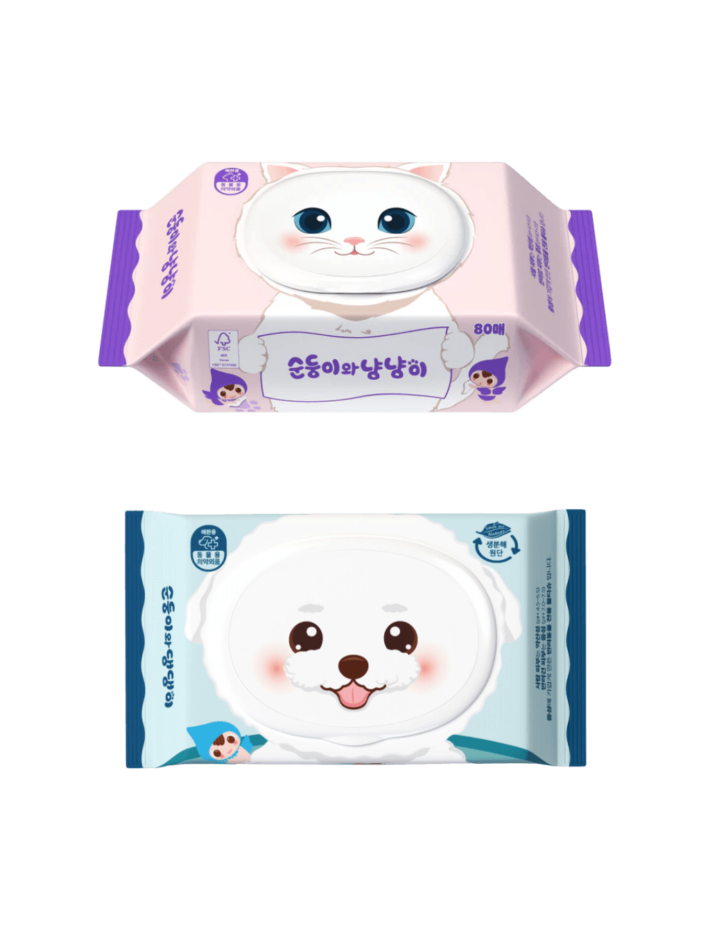 順順兒 | PH 6.5 低敏柔軟寵物濕紙巾 80 wipes - RUFF & FETCH
