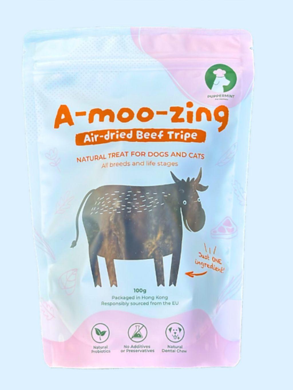 Puppermint | A-moo-zing 風乾牛肚小食 100g - RUFF & FETCH