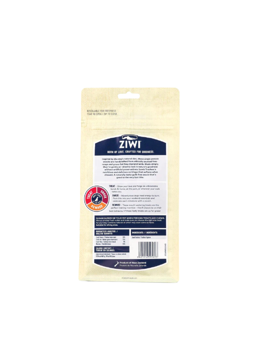 ZIWI Peak | ⾵乾潔⽛⻣系列 羊氣管(60g)