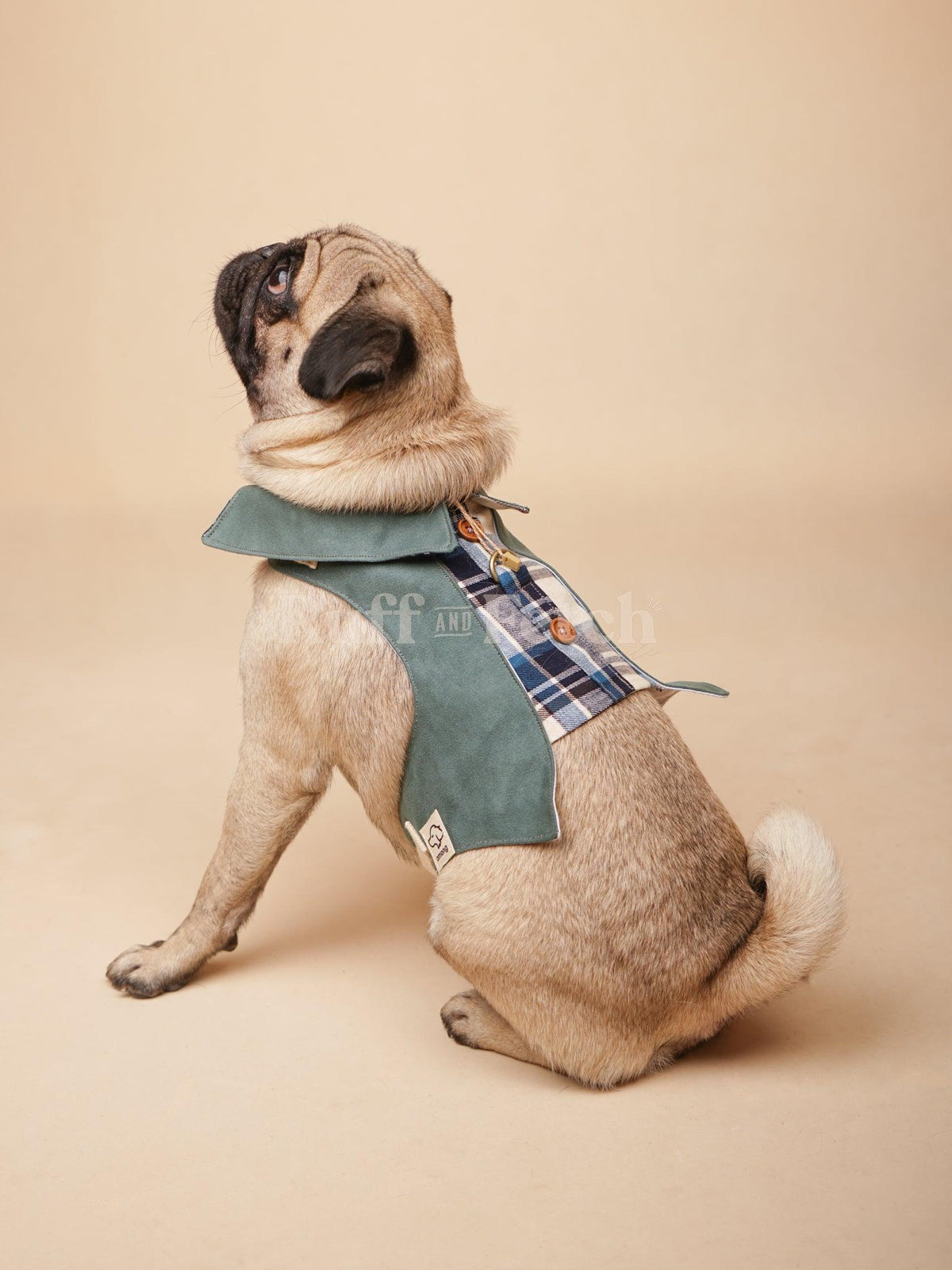 Among for Pets | 湖水綠格仔胸背衣 SU12 - RUFF & FETCH