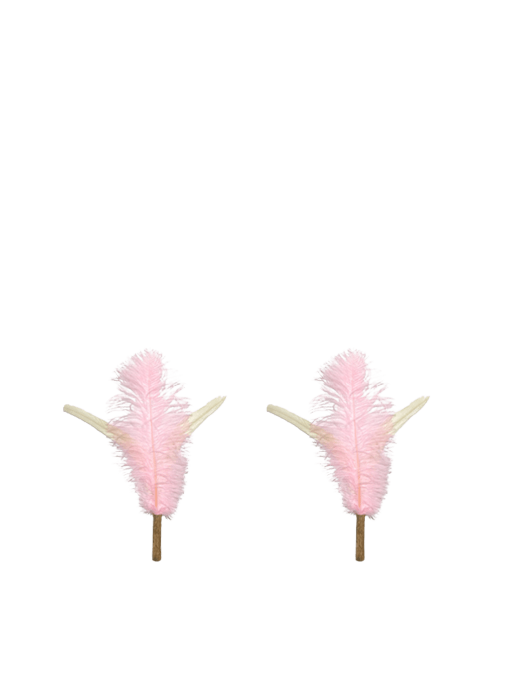 Catwant | 三叉粉紅鴕鳥羽毛 替換裝2支 - RUFF & FETCH