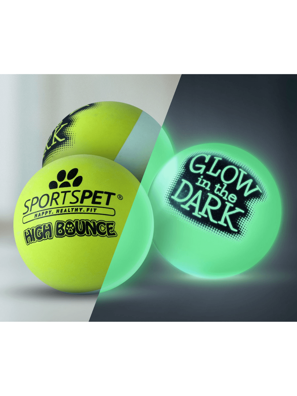 Sportspet｜夜光漂浮彈力球 3個裝 顏色隨機 - RUFF & FETCH