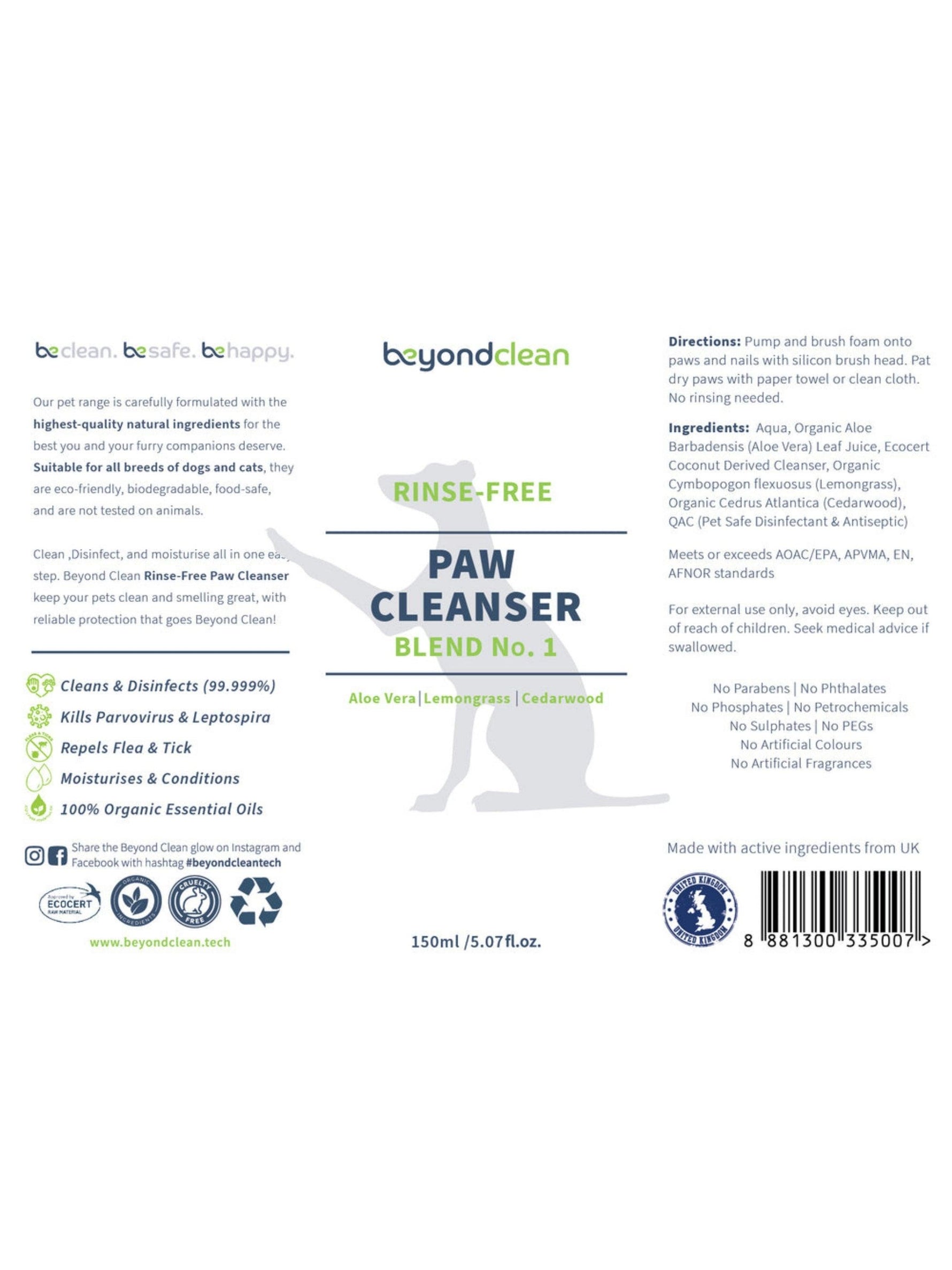 Beyond Clean | 新加坡寵物腳掌免沖洗消毒泡沫 150ml - RUFF & FETCH