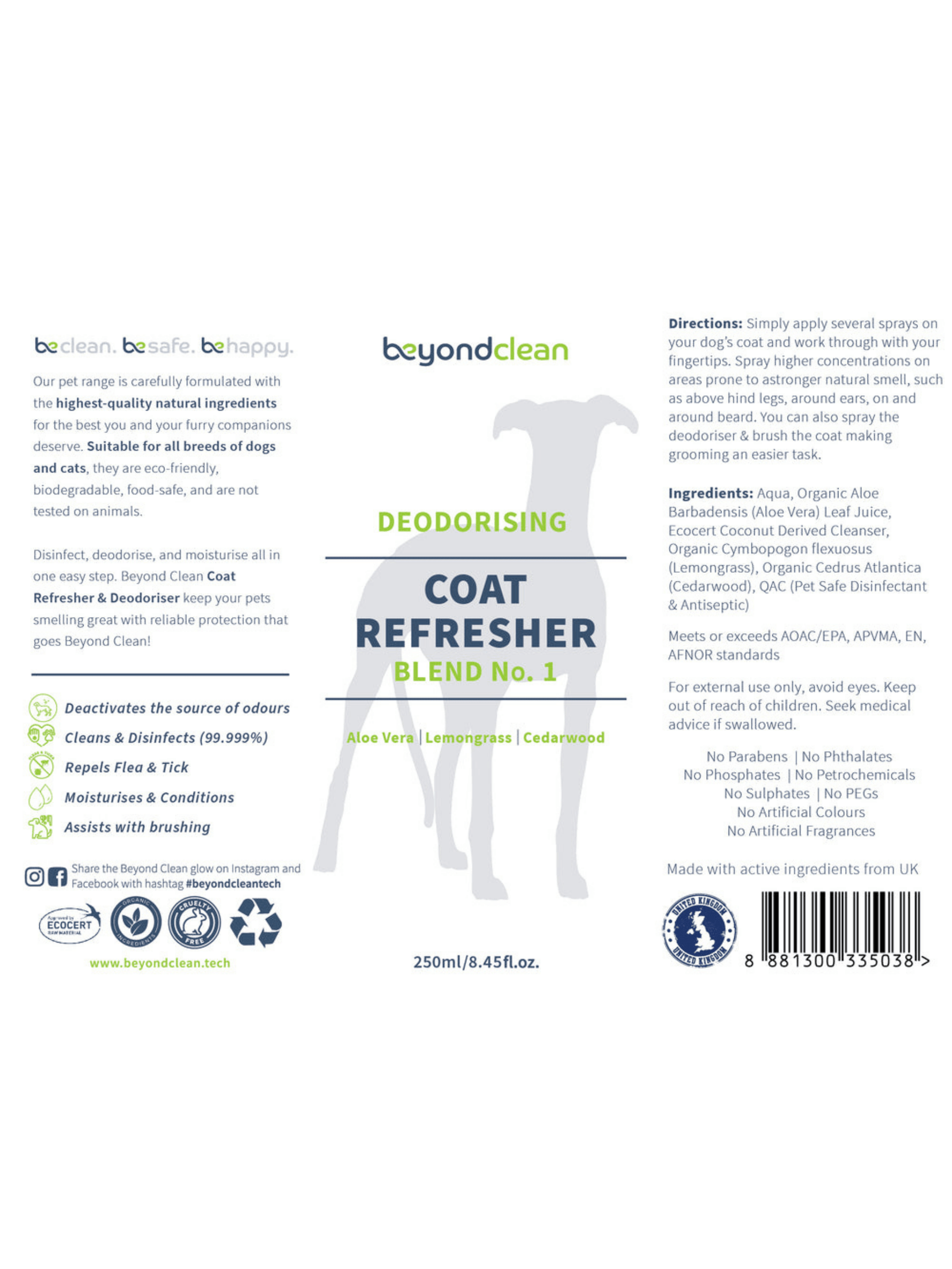 Beyond Clean | 新加坡寵物日常消毒除臭噴霧 250ml - RUFF & FETCH