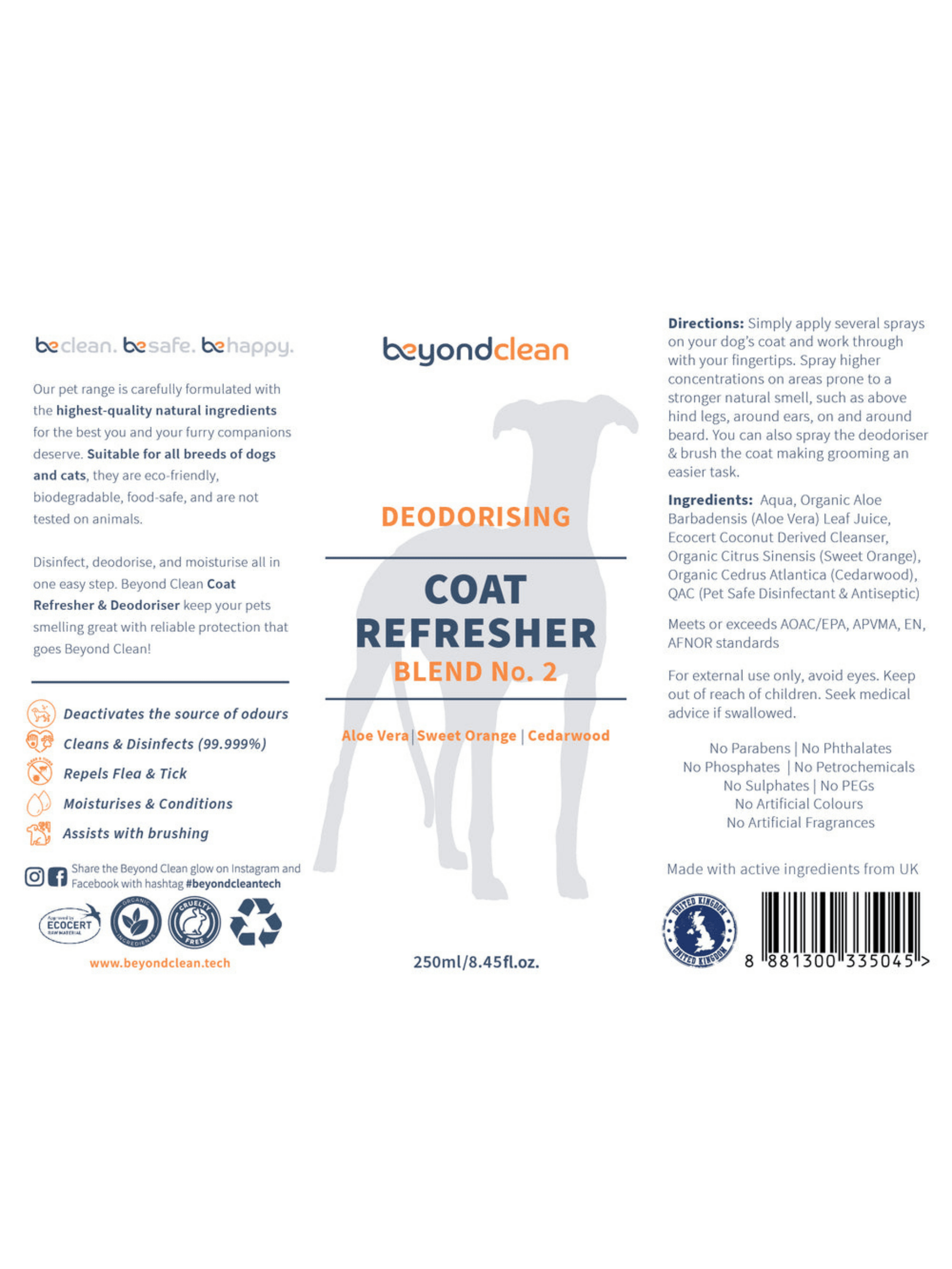 Beyond Clean | 新加坡寵物日常消毒除臭噴霧 250ml - RUFF & FETCH