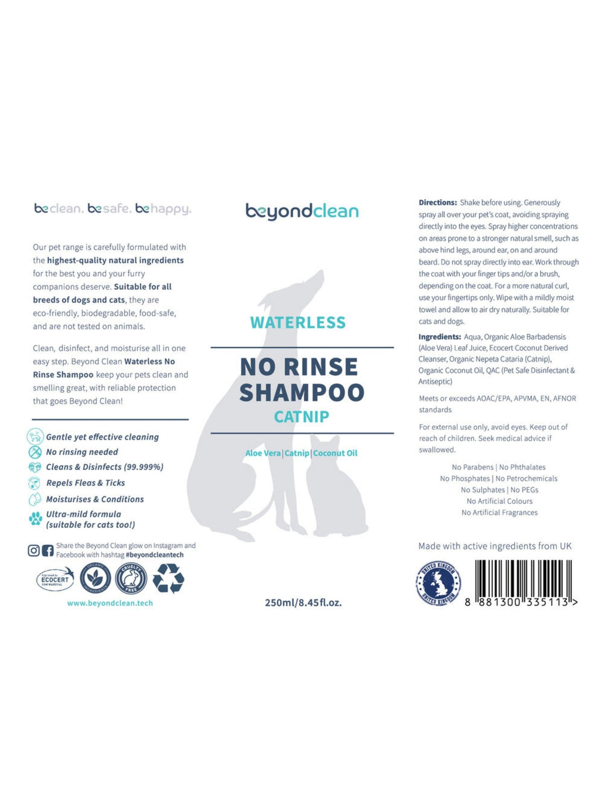 Beyond Clean | 新加坡寵物消毒免沖水乾洗噴霧 250ml - RUFF & FETCH