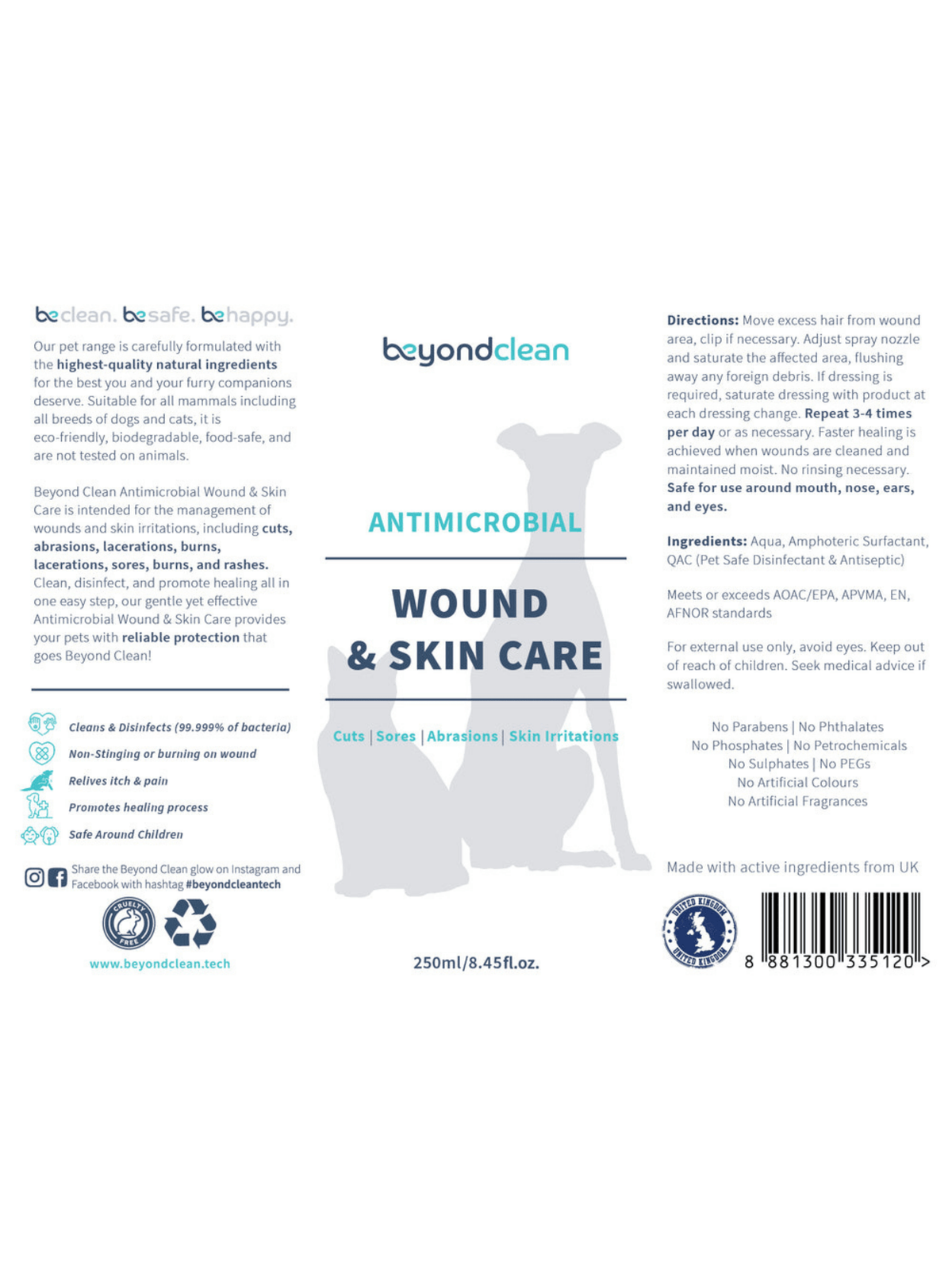 Beyond Clean | 獸醫認可傷口清潔護理及抗菌劑 250ml - RUFF & FETCH