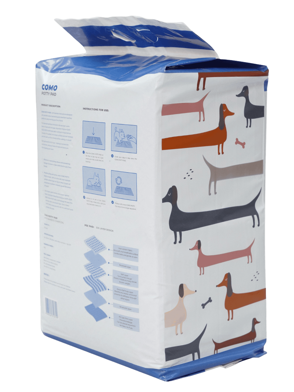 Como | Potty Pads 超強吸力毛孩竹碳尿墊 45*60cm 50pcs - RUFF & FETCH