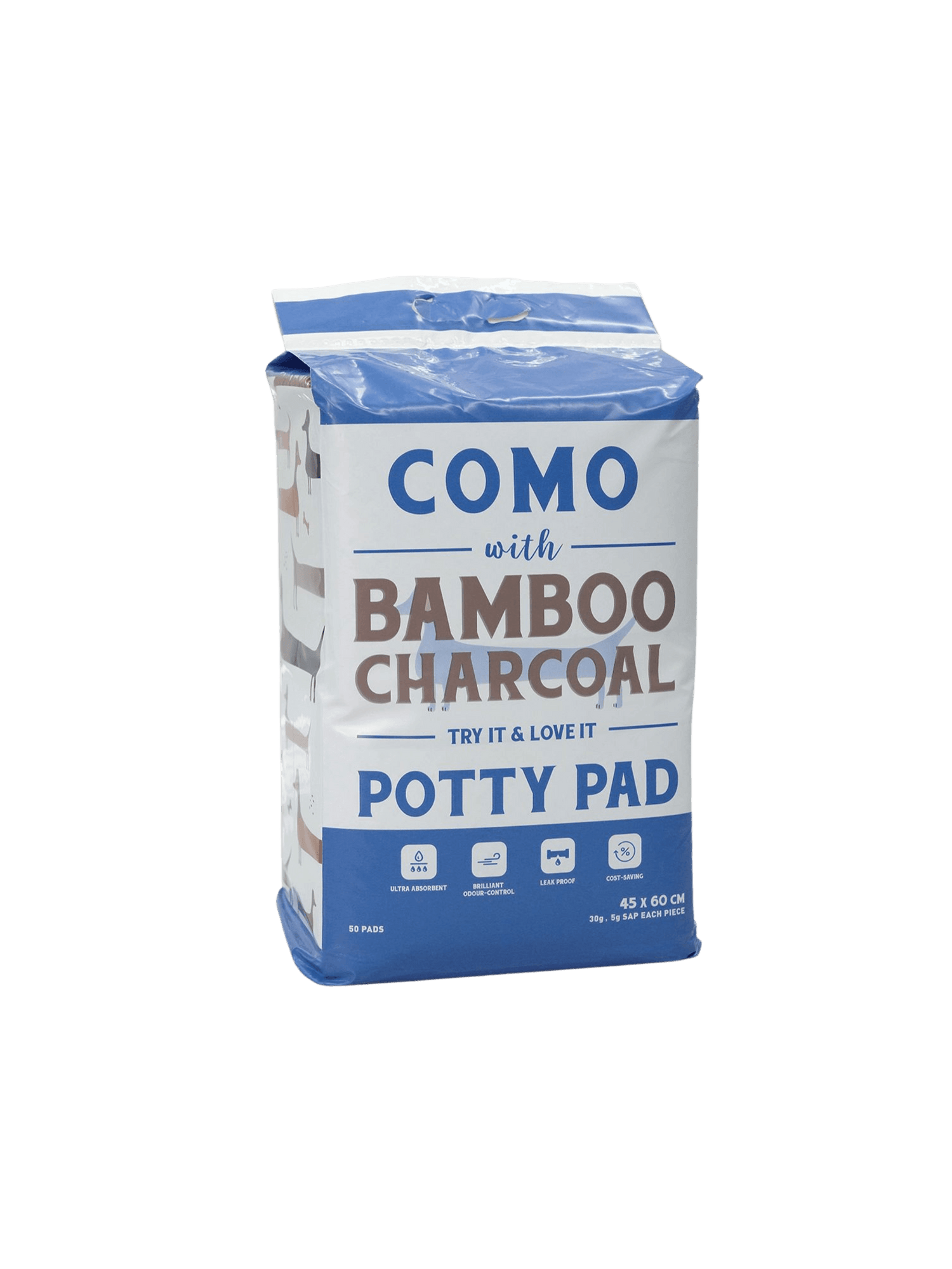 Como | Potty Pads 超強吸力毛孩竹碳尿墊 45*60cm 50pcs - RUFF & FETCH
